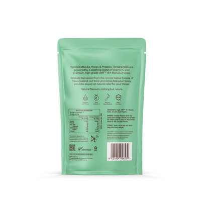 Miel de Manuka y Propóleo Pastillas para la Garganta - Paquete de 15
